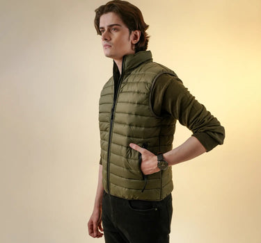 Puffer Jacket For Men - Khaki