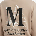 Minimal Logo Crewneck Sweatshirt for Women - Beige - MEME
