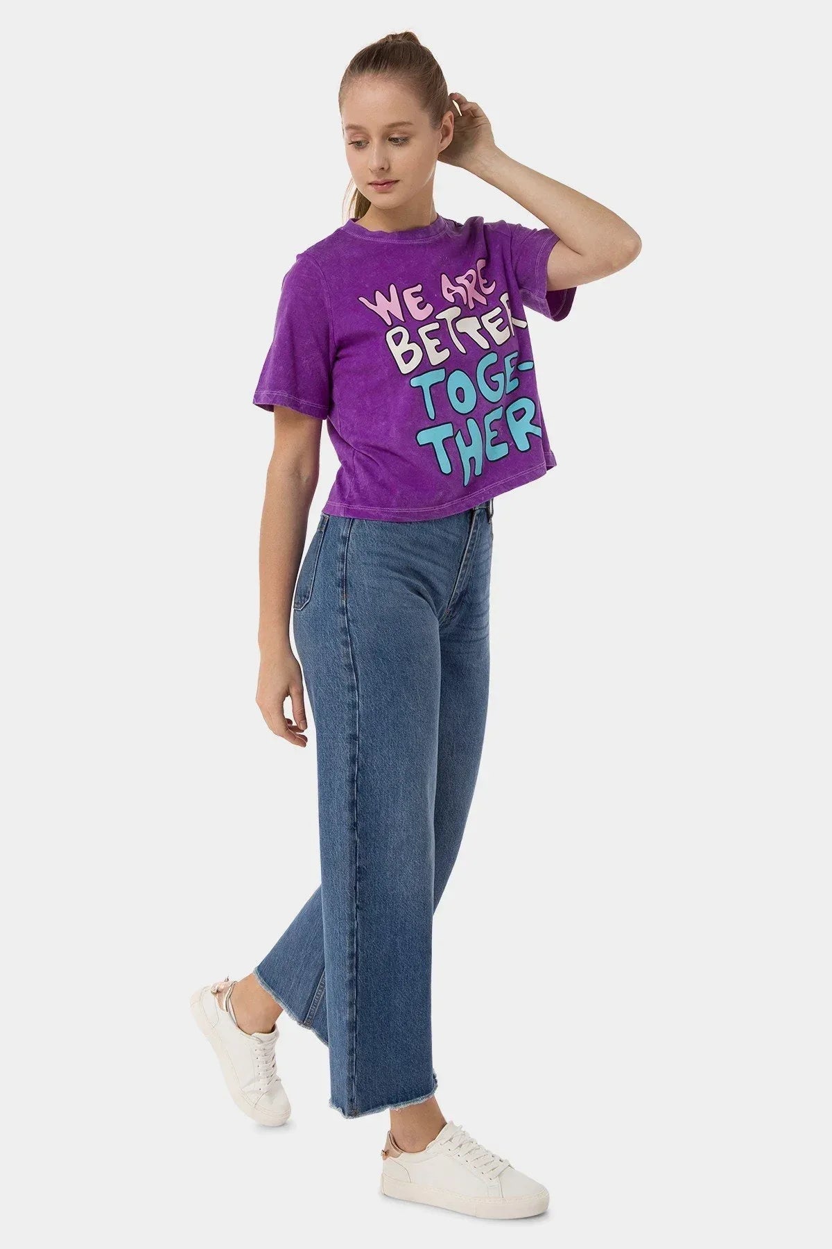 Printed T-Shirt For Women - Violet - MEME