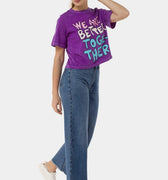 Printed T-Shirt For Women - Violet - MEME