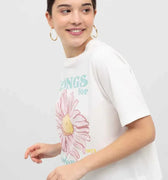 Printed T-Shirt For Women - White - MEME