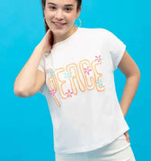 Printed T-Shirt For Women - White - MEME