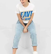 Printed T-Shirt For Women - White - MEME
