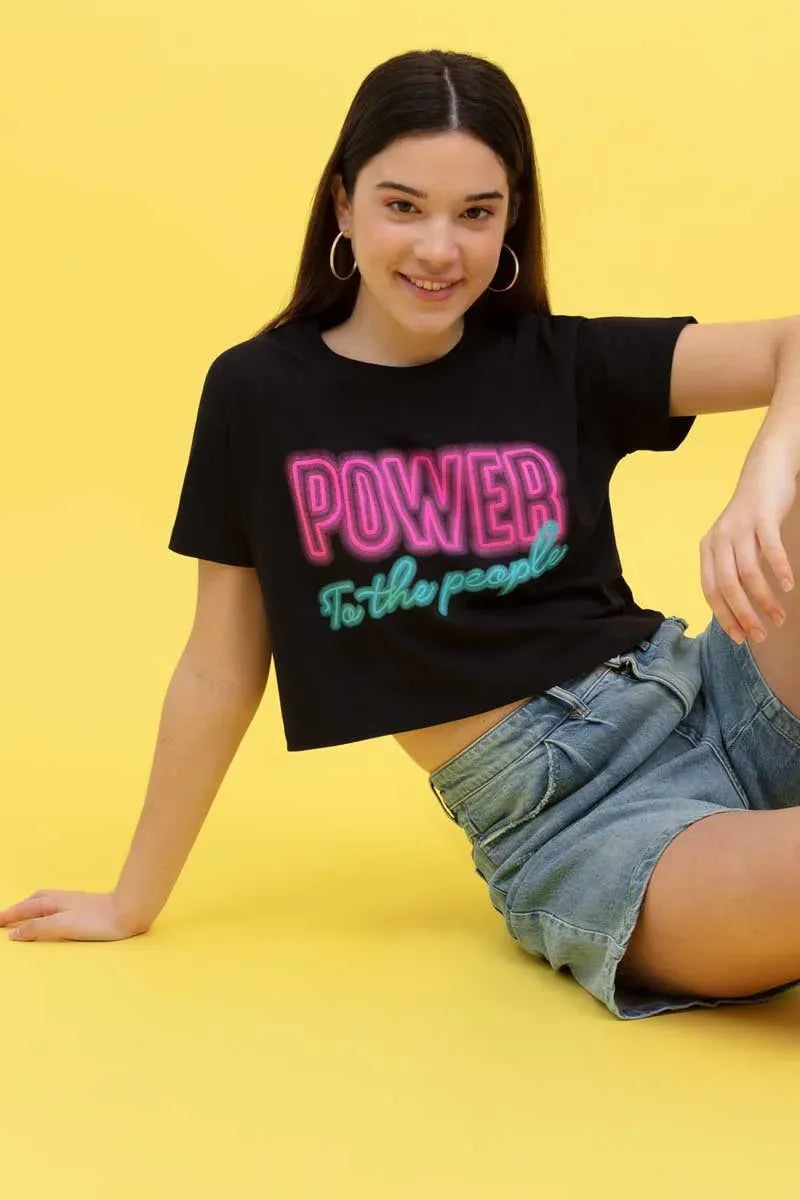 Printed T-Shirt For Women - Black - MEME