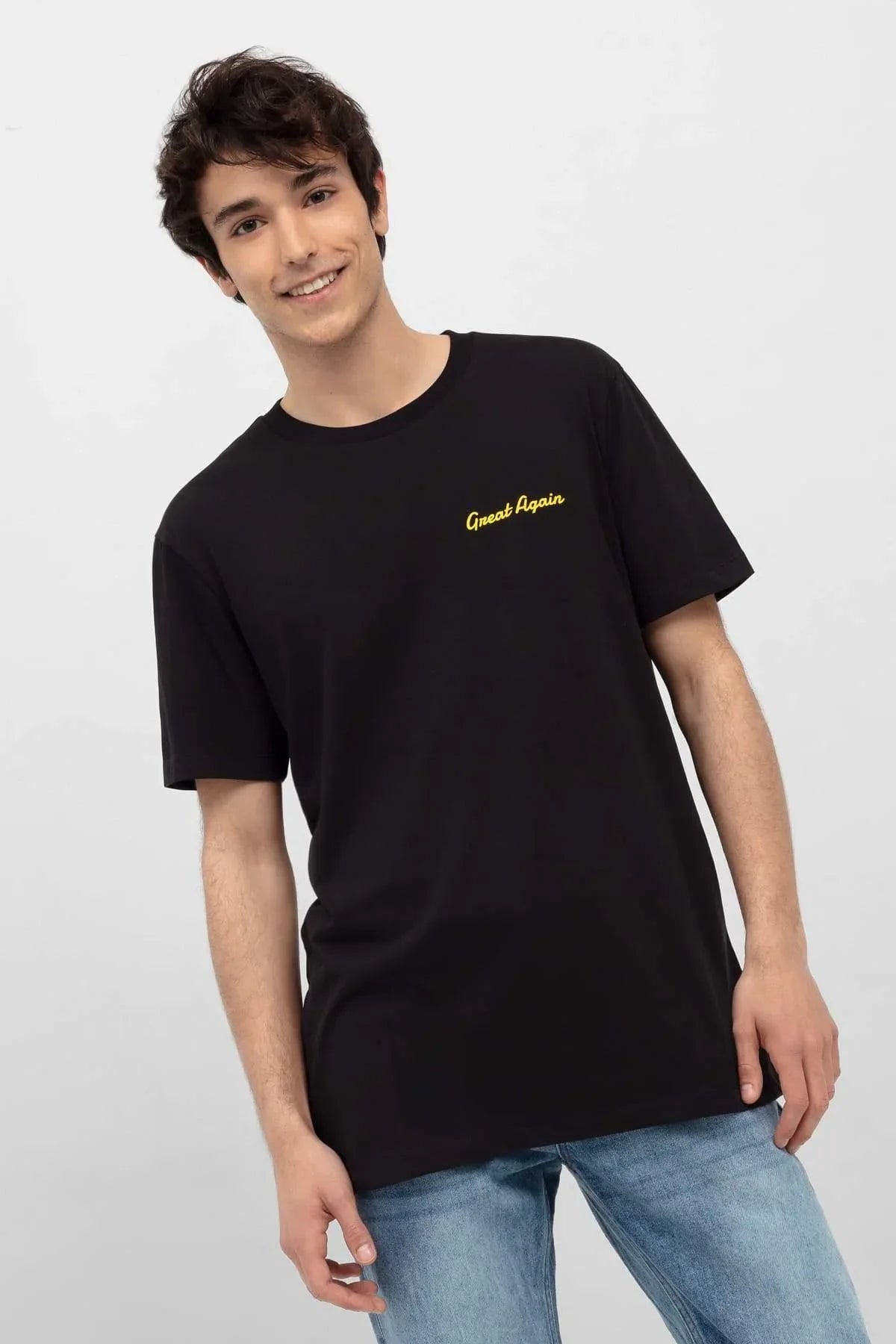 Printed T-Shirt For Men - Black - MEME