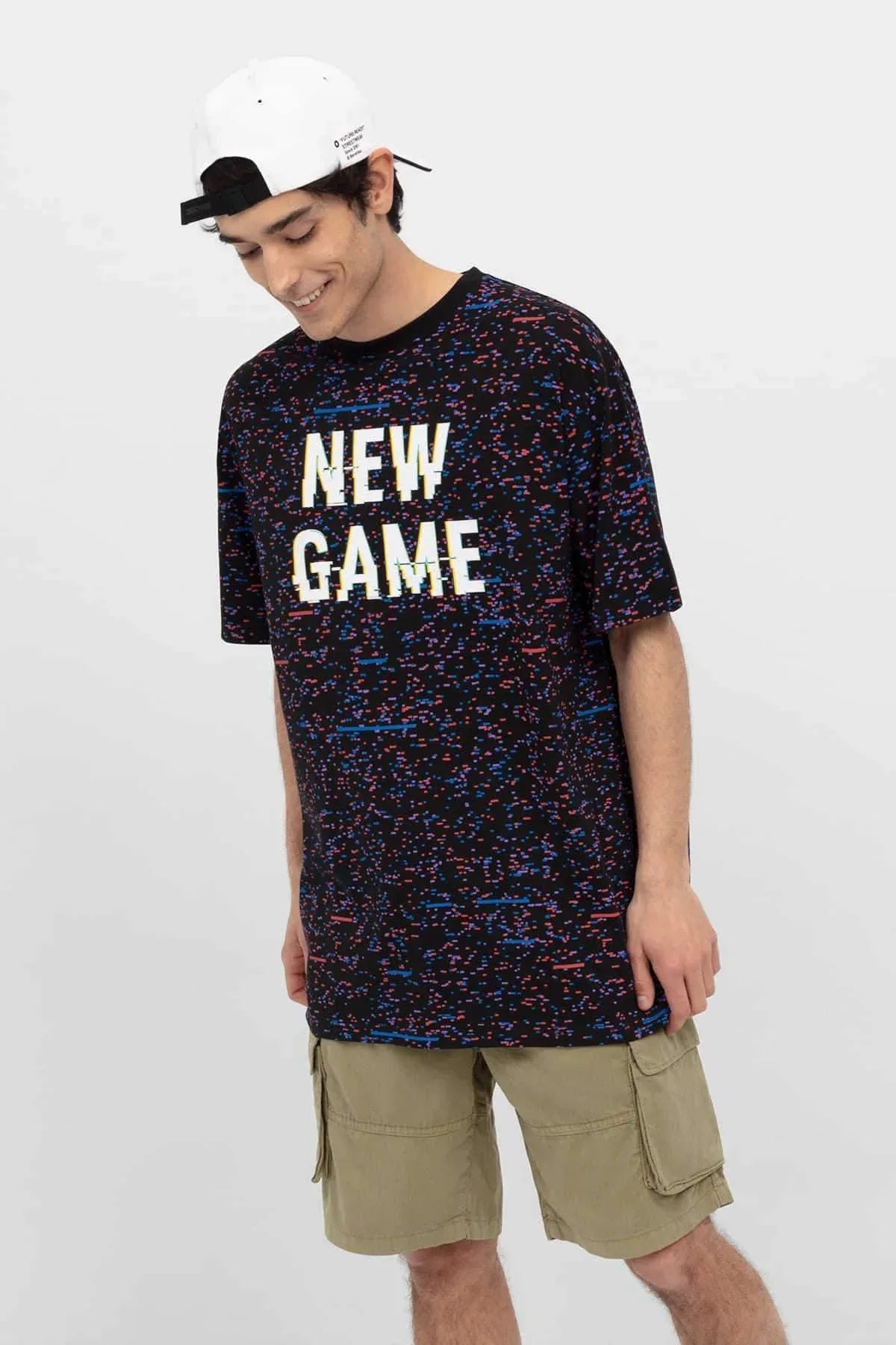 Printed T-Shirt For Men - Black - MEME