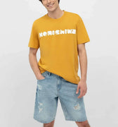 Printed T-Shirt For Men - Mustard - MEME