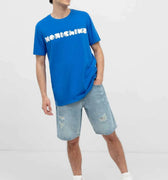 Printed T-Shirt For Men - Royal Blue - MEME