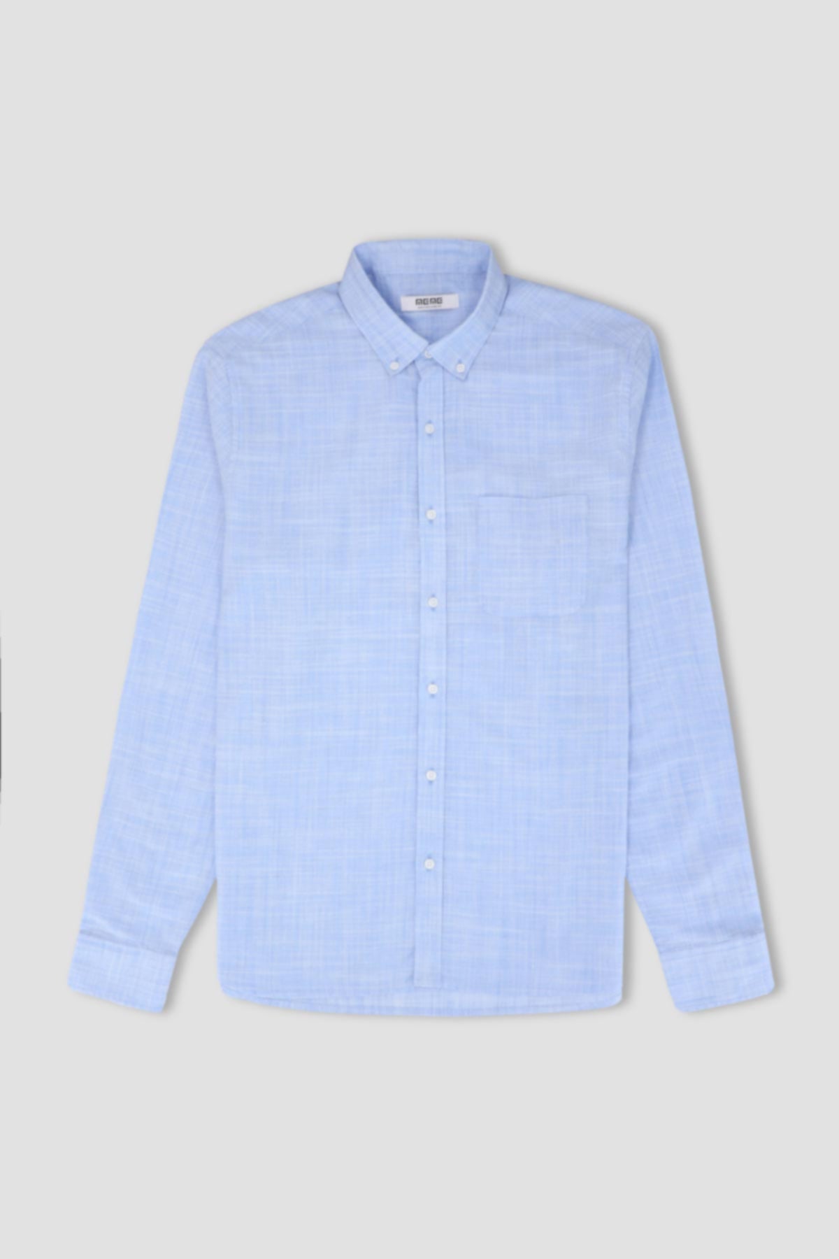 Full Sleeve Textured Button Down Shirt For Men - Sky Blue