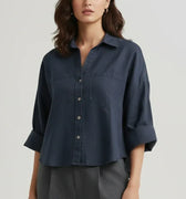Oversized Shirt for Women - Blue Wing Teal - MEME