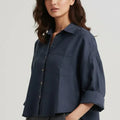 Oversized Shirt for Women - Blue Wing Teal - MEME