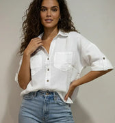 Oversized Shirt for Women - White - MEME