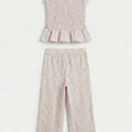Peplum Co-Ord Set for Girls - Pink - MEME