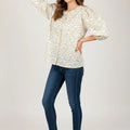 Floral Print Top For Women - Yellow - MEME