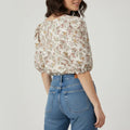 Floral Print Top For Women - Brown - MEME
