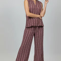 Printed Co-Ord Set for Women - Maroon - MEME