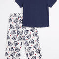  PRINTED PJ SET FOR WOMEN   MEME
