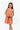 Printed Tie-Shoulder Dress for Girls - Coral - MEME
