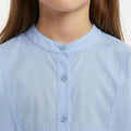 Puff Sleeve Button-Down Top for Girls - Light Blue - MEME