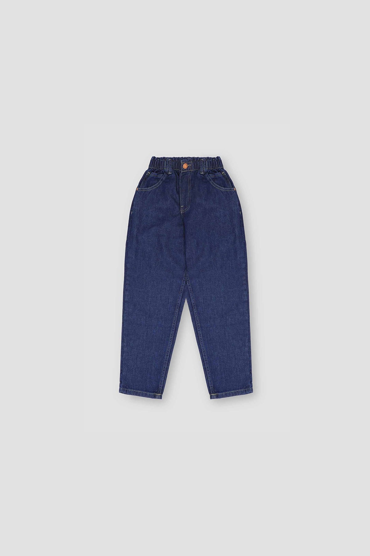 Paper Bag Denim Jeans For Girl - Dark Blue