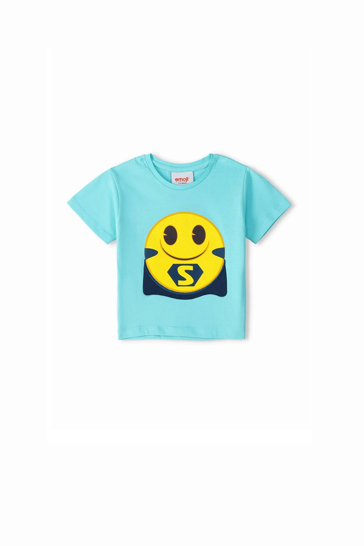 Patch Work Emoji T-Shirt For Baby Boy - Turquoise