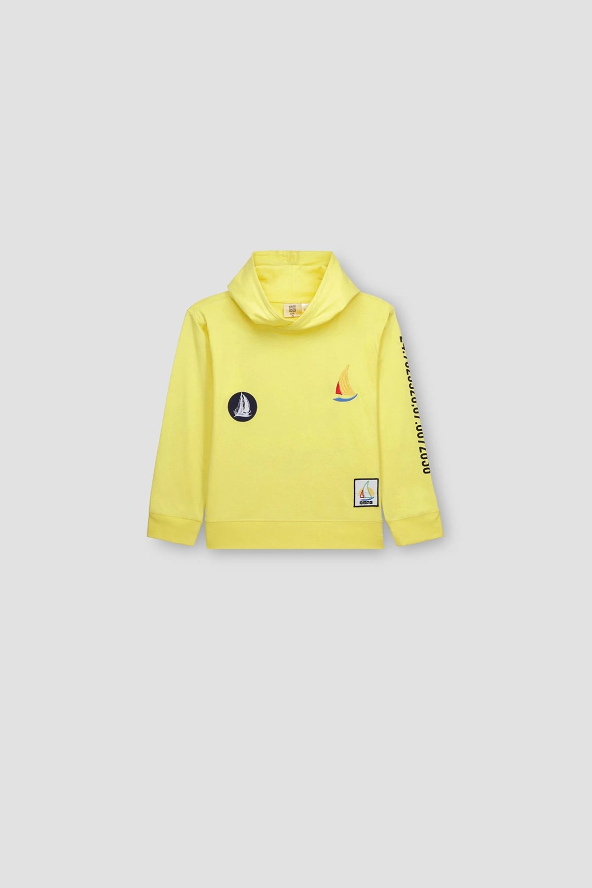 Patchwork Hoodie For Boy - Sunny Yellow