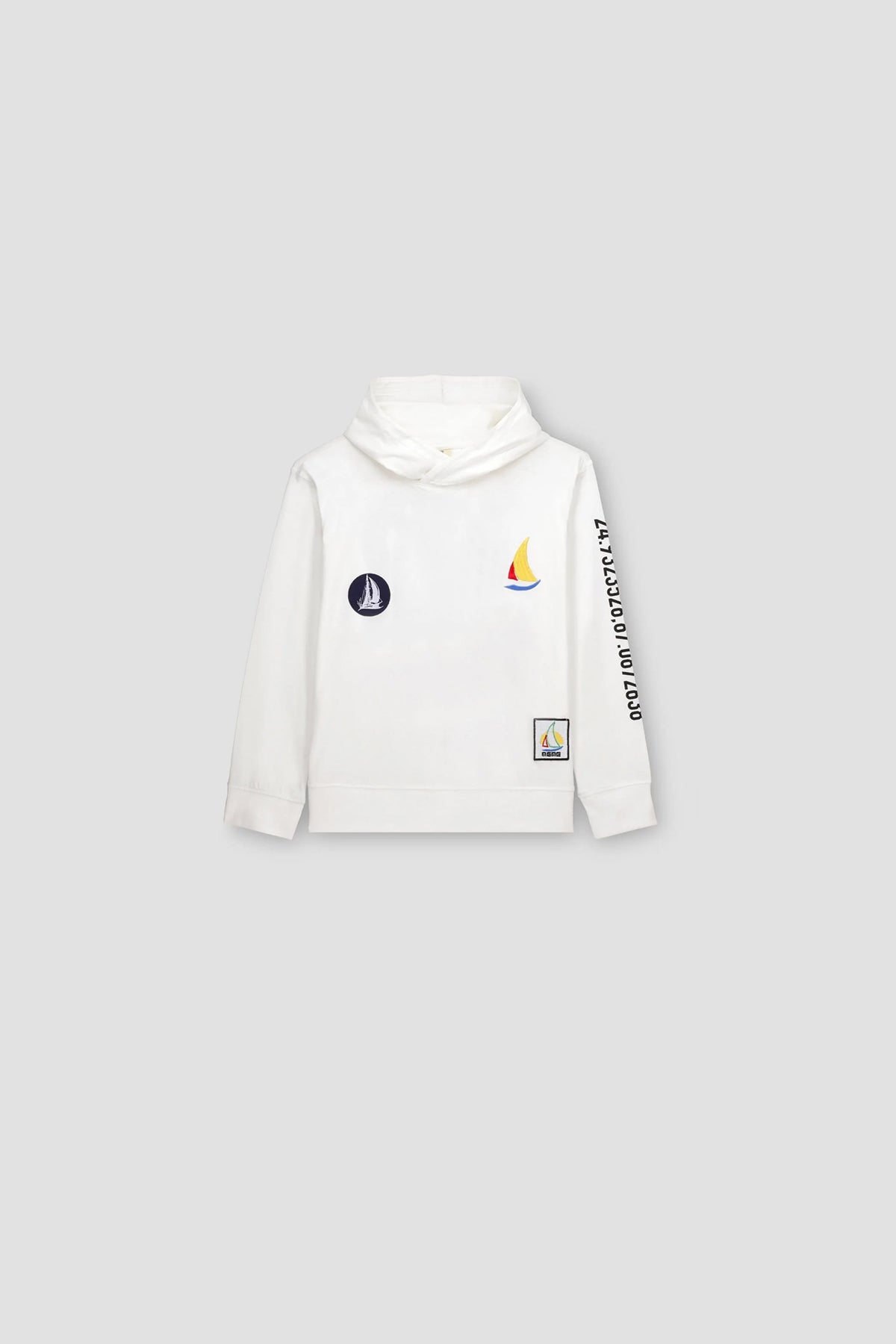 Patchwork Hoodie For Boy - White