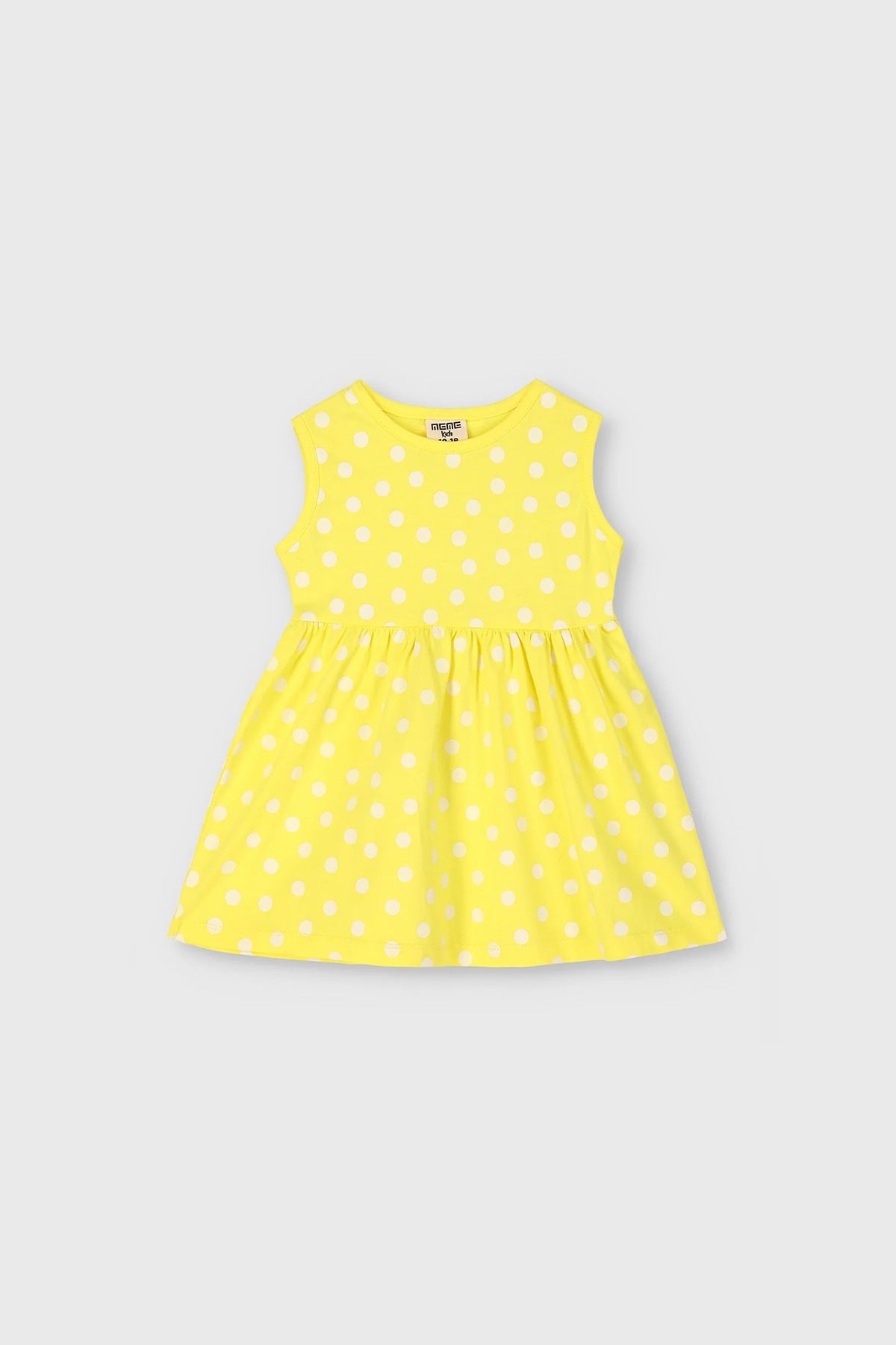 Polka Dot Dress For Baby Girl - Yellow