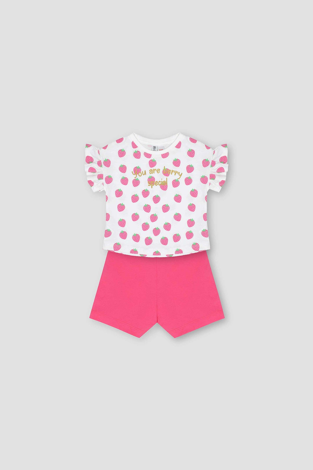 Printed Berry Set For Baby Girl - White