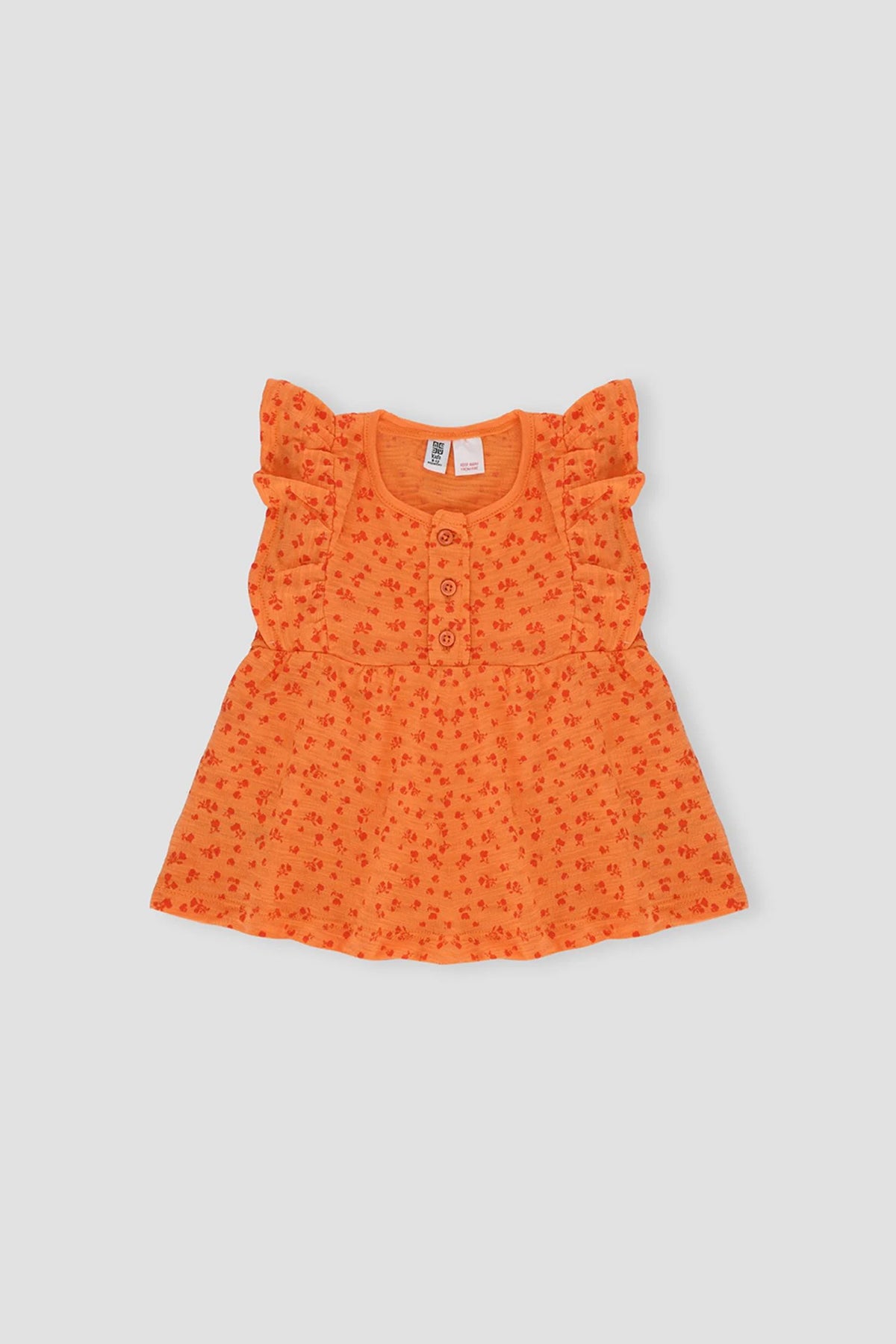 Printed Blouse For Baby Girl - Tangerine