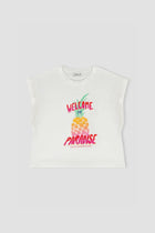 Printed T-Shirt For Women - White - MEME