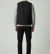 Quilted Utility Vest For Men - Black - MEME