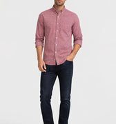 Check Button Down Shirt For Men - Red - MEME