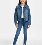 Denim Jacket For Girl - Mid Blue - MEME