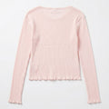  RIBBED FULL SLEEVES T-SHIRT FOR GIRL   MEME