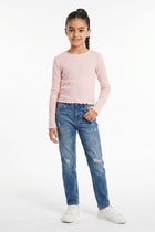  RIBBED FULL SLEEVES T-SHIRT FOR GIRL   MEME