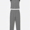  RIBBED WITH RUFFLED SLEEVES CO-ORD SET FOR WOMEN   MEME