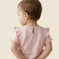 Ruffle Sleeve Tee For Baby Girl - Pink - MEME