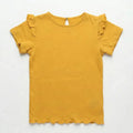 Ruffle Sleeve Tee For Baby Girl - Mustard - MEME