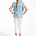 Denim Top for Girl - Jungle Mist - MEME