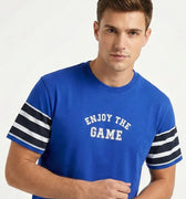 Printed T-Shirt For Men - Blue - MEME