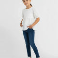 Solid Blouse For Girl - White - MEME