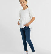 Solid Blouse For Girl - White - MEME