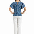 Frills Printed T-Shirt for Girl - Nile Blue - MEME