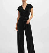 Velvet Jumpsuit For Women - BLACK - MEME