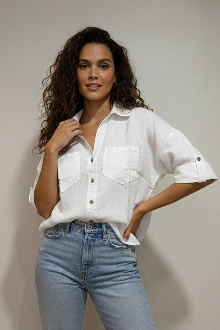 Oversized Shirt for Women – White