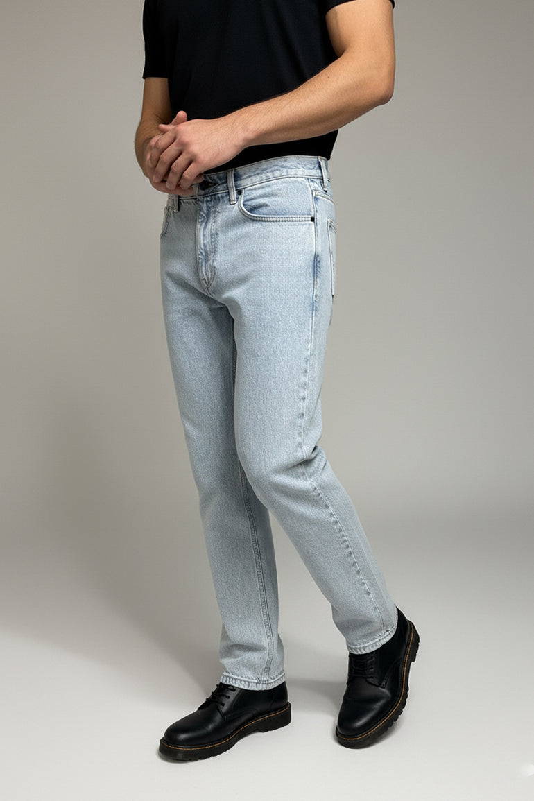 Straight Fit Jeans For Men - Light Blue