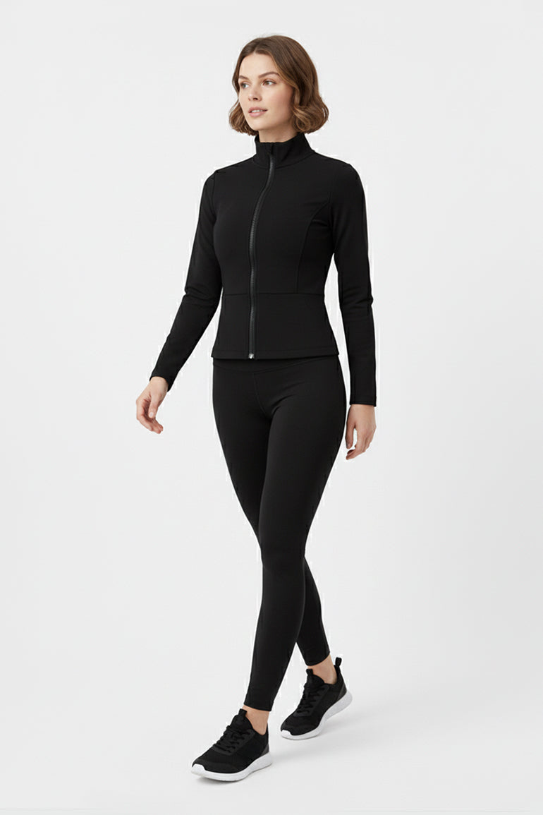 Zip-Up Activewear Jacket For Women – Black