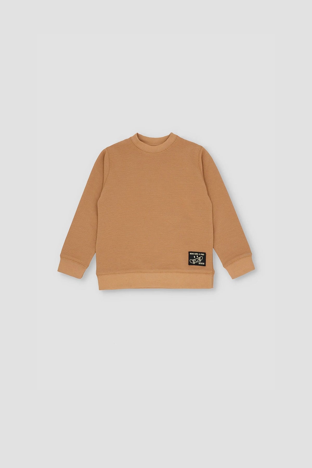 Ribbed Skate Sweatshirt For Boy - Coffee Brown