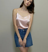 Satin Cami Top For Women - Pink - MEME